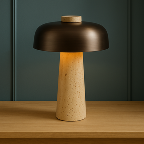 Lampe de Table en Travertin - Design Contemporain et Accueillant