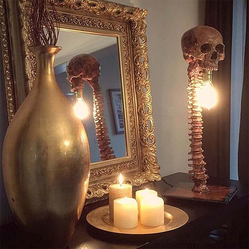 Lampe Crâne LED Gothique - Ambiance Sombre et Effrayante