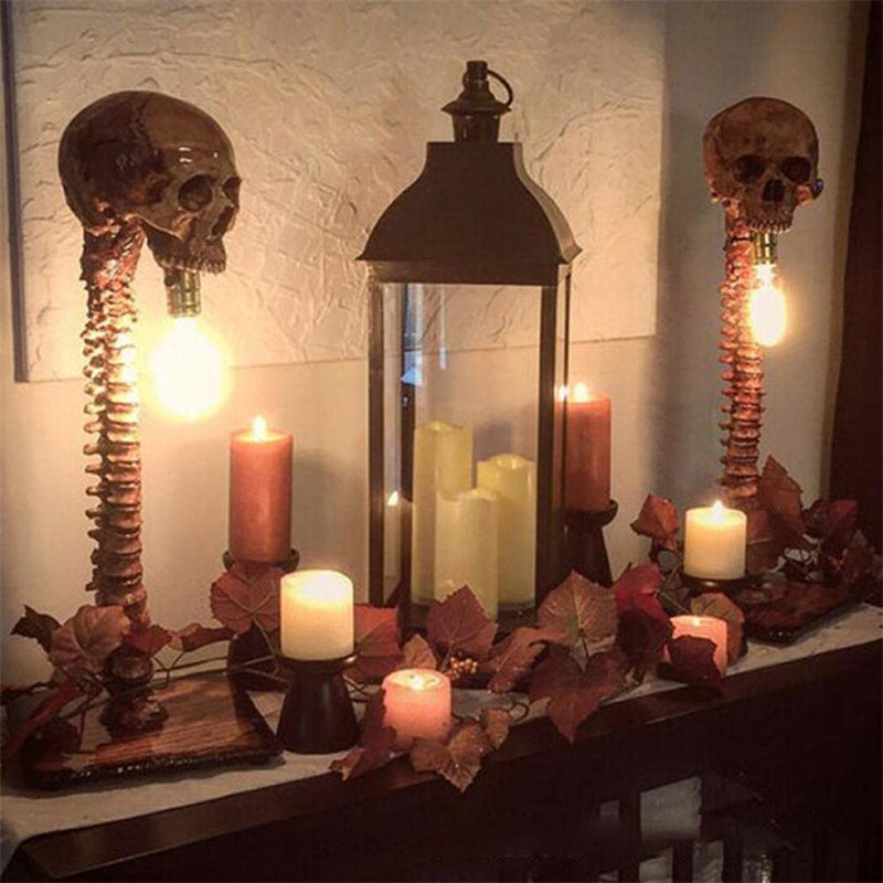 Lampe Crâne LED Gothique - Ambiance Sombre et Effrayante