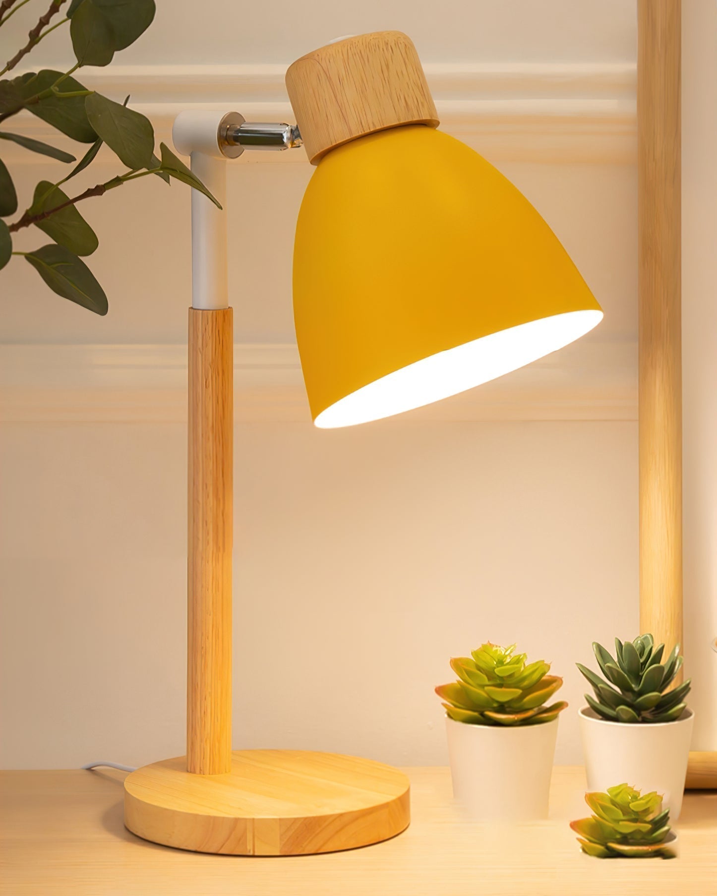 Lampe de Table en Bois - Couleurs Douces et Chaleureuses