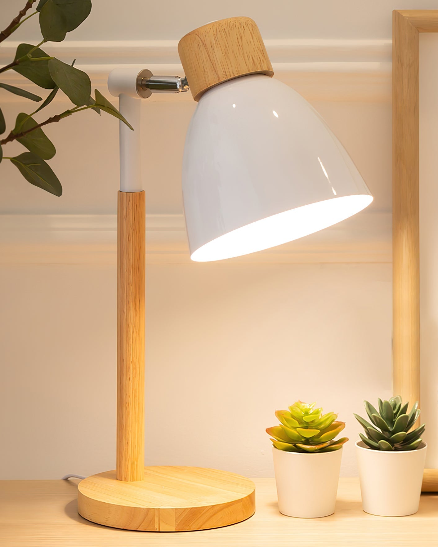 Lampe de Table en Bois - Couleurs Douces et Chaleureuses