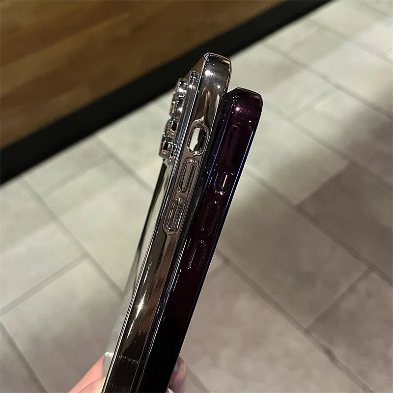 Coque Magnétique Plaquée Or pour iPhone - Design Résistant aux Rayures et Luxueux