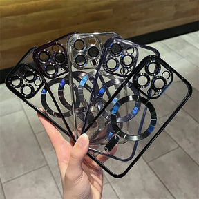 Coque Magnétique Plaquée Or pour iPhone - Design Résistant aux Rayures et Luxueux