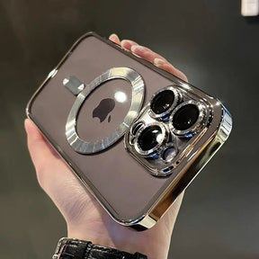 Coque Magnétique Plaquée Or pour iPhone - Design Résistant aux Rayures et Luxueux