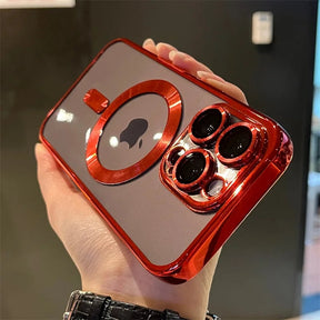 Coque Magnétique Plaquée Or pour iPhone - Design Résistant aux Rayures et Luxueux