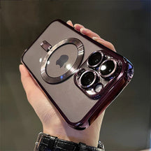 Coque Magnétique Plaquée Or pour iPhone - Design Résistant aux Rayures et Luxueux