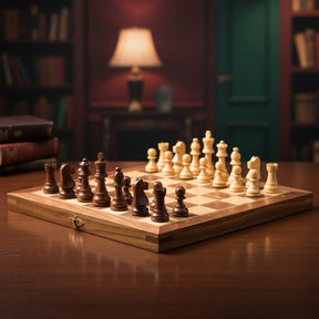 Jeu d'échecs Magnétique en Bois | Portable et Compact pour Voyager