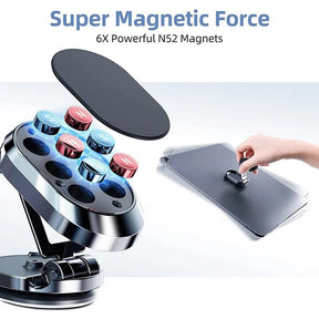 Support de Téléphone Magnétique pour Voiture - Ajustable et Rotatif à 360°