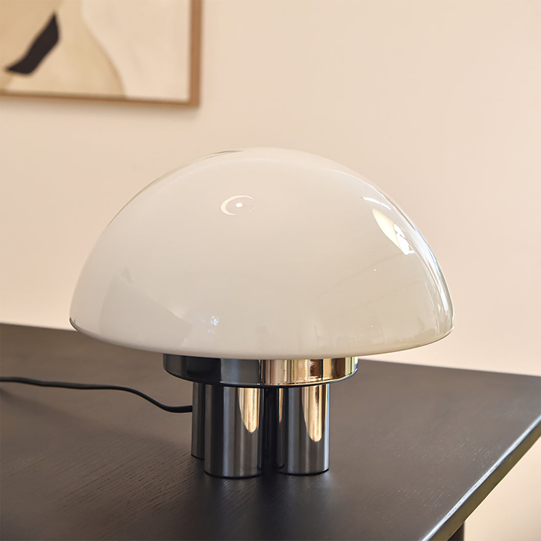 Lampe de Table Blanche Chrome - Design Élégant et Luxueux