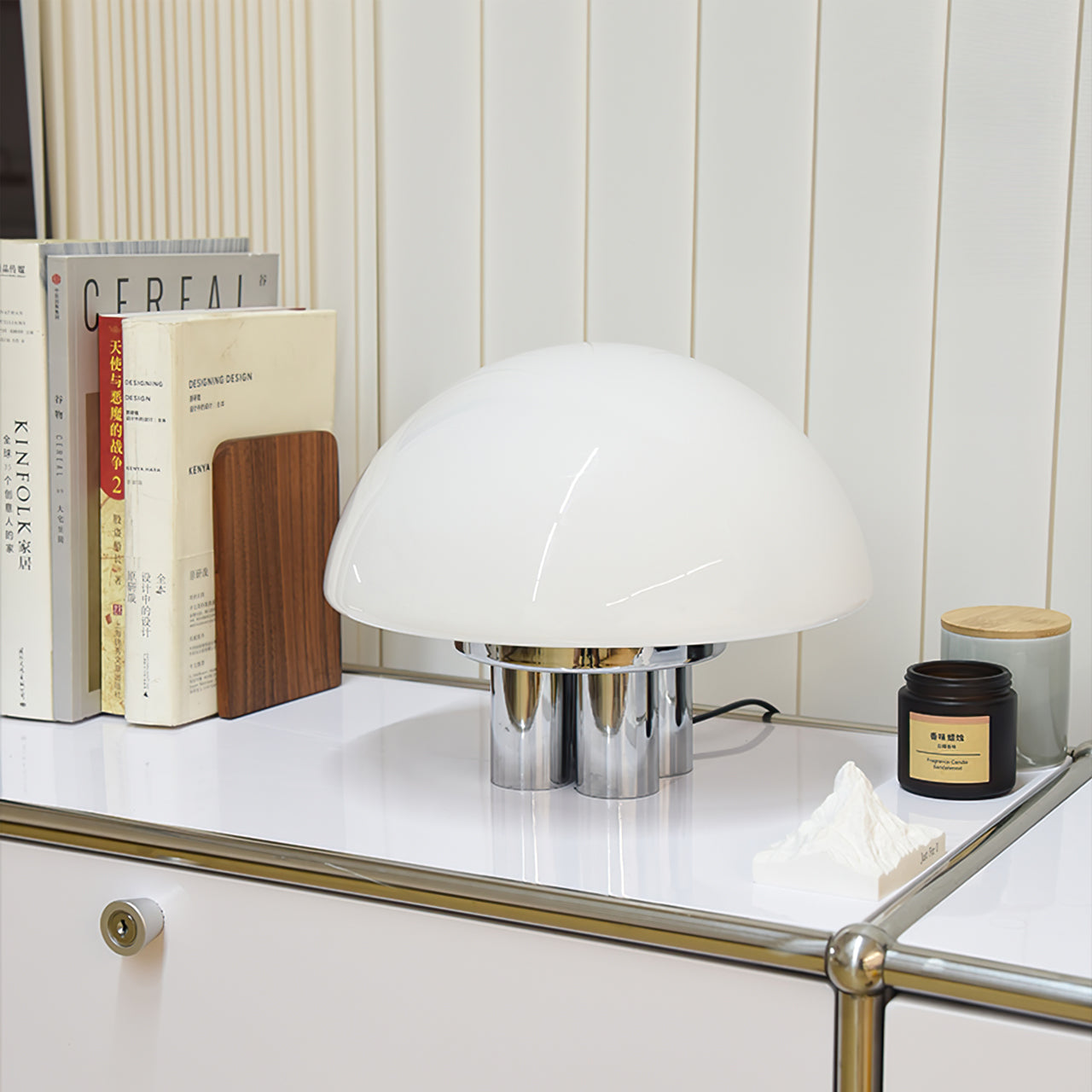 Lampe de Table Blanche Chrome - Design Élégant et Luxueux