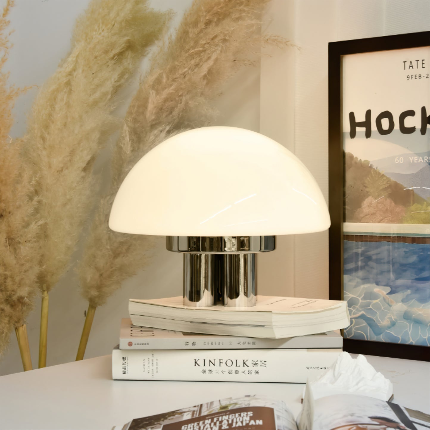 Lampe de Table Blanche Chrome - Design Élégant et Luxueux