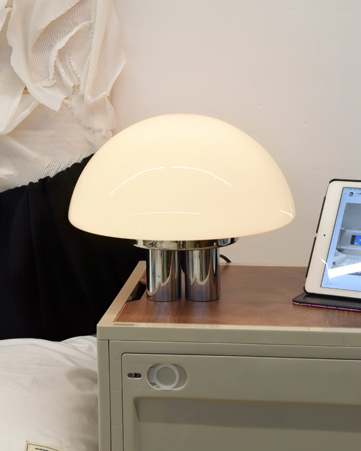 Lampe de Table Blanche Chrome - Design Élégant et Luxueux