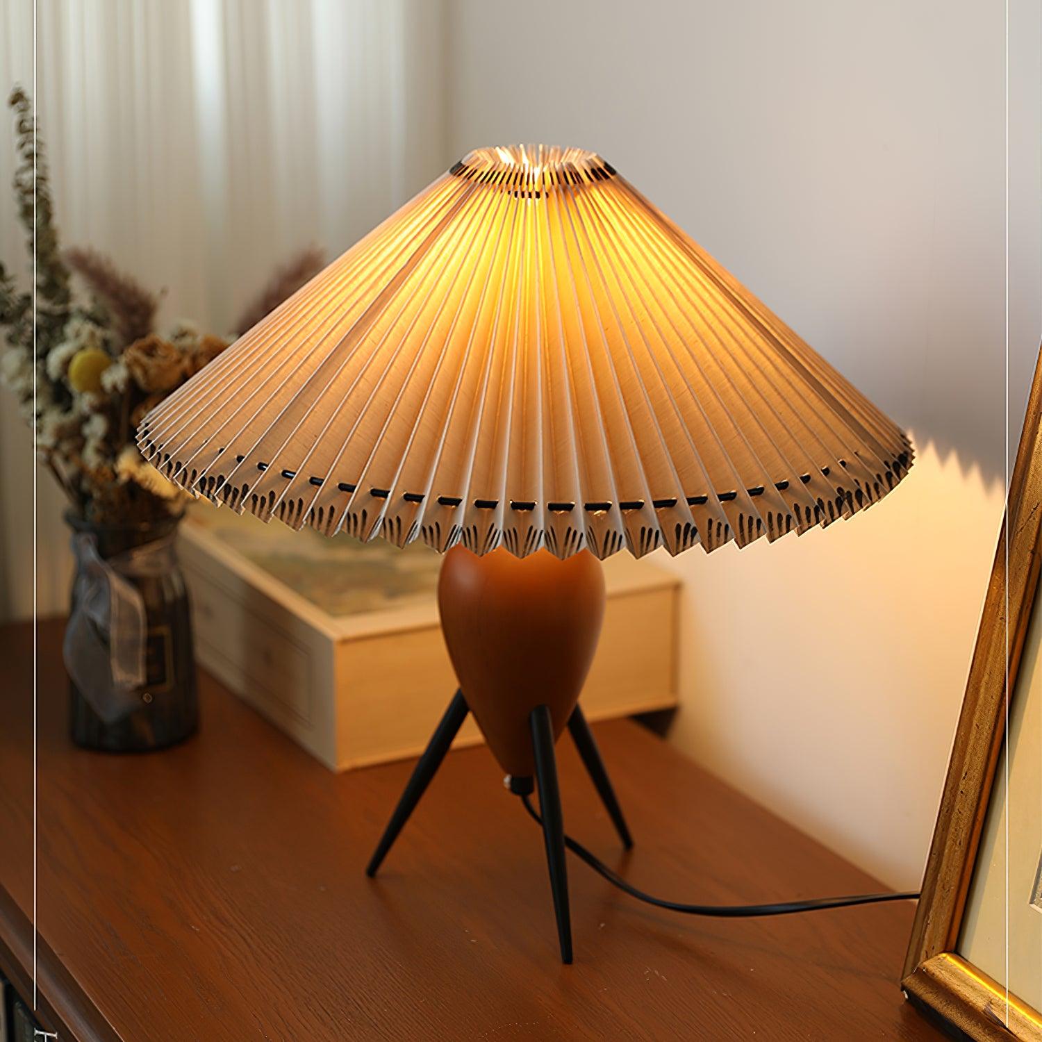 Lampe LED Trépied en Bois - Élégance Naturelle et Style Contemporain