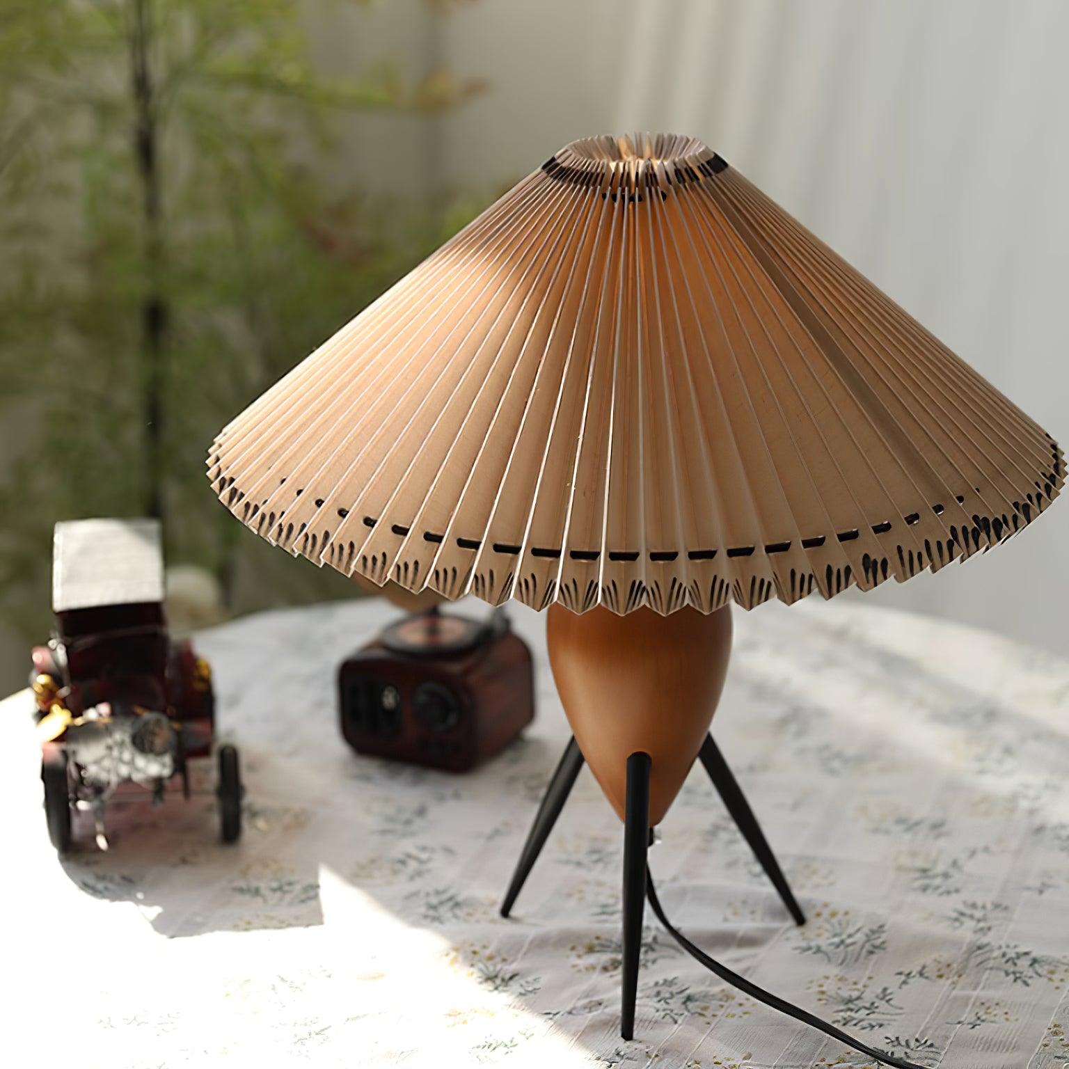 Lampe LED Trépied en Bois - Élégance Naturelle et Style Contemporain
