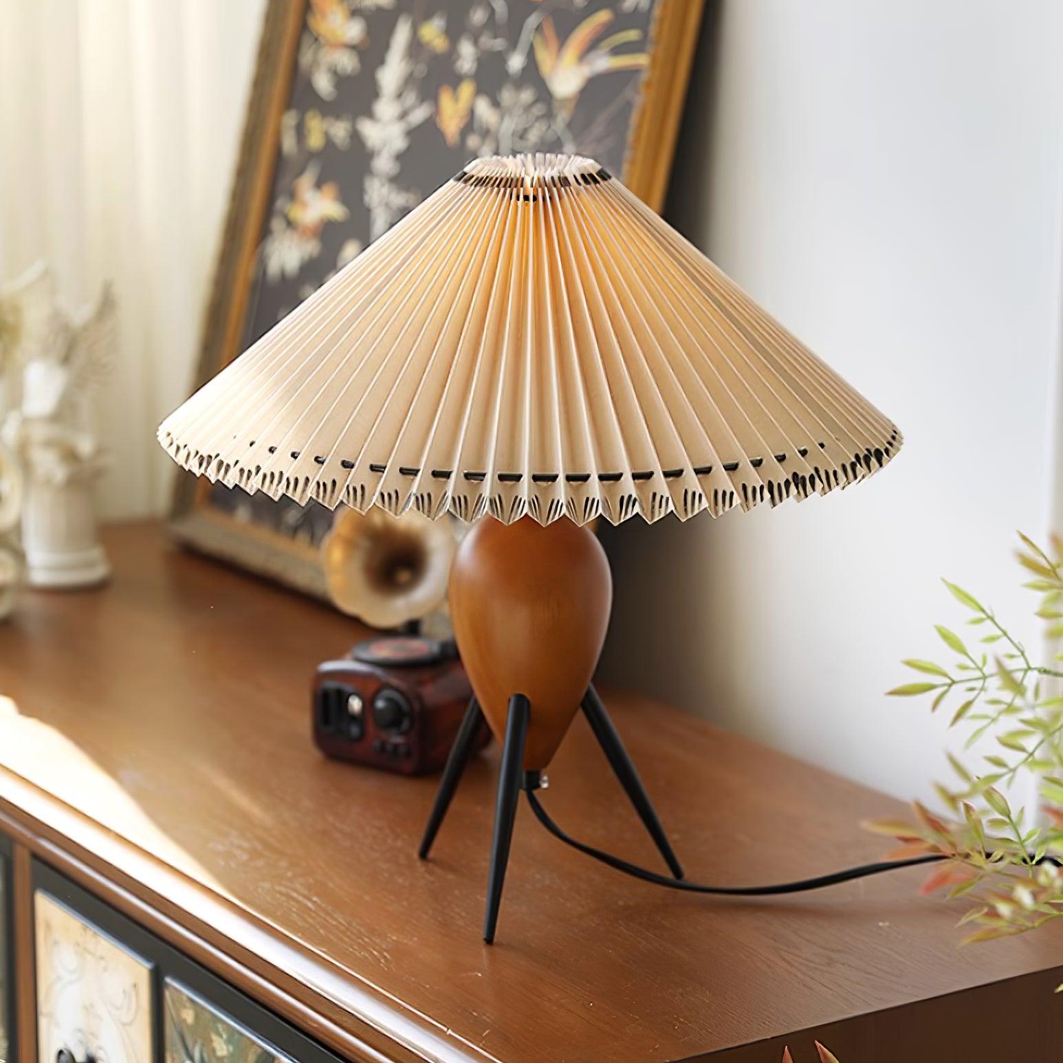 Lampe LED Trépied en Bois - Élégance Naturelle et Style Contemporain