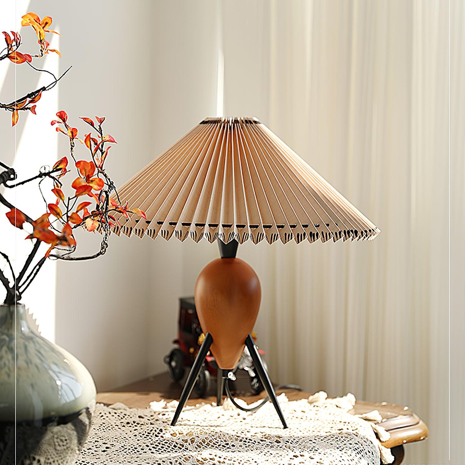 Lampe LED Trépied en Bois - Élégance Naturelle et Style Contemporain