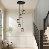 Lustre en Cristal pour Escalier - Élégance Contemporaine et Chaleureuse