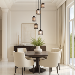 Lustre en Cristal pour Escalier - Élégance Contemporaine et Chaleureuse