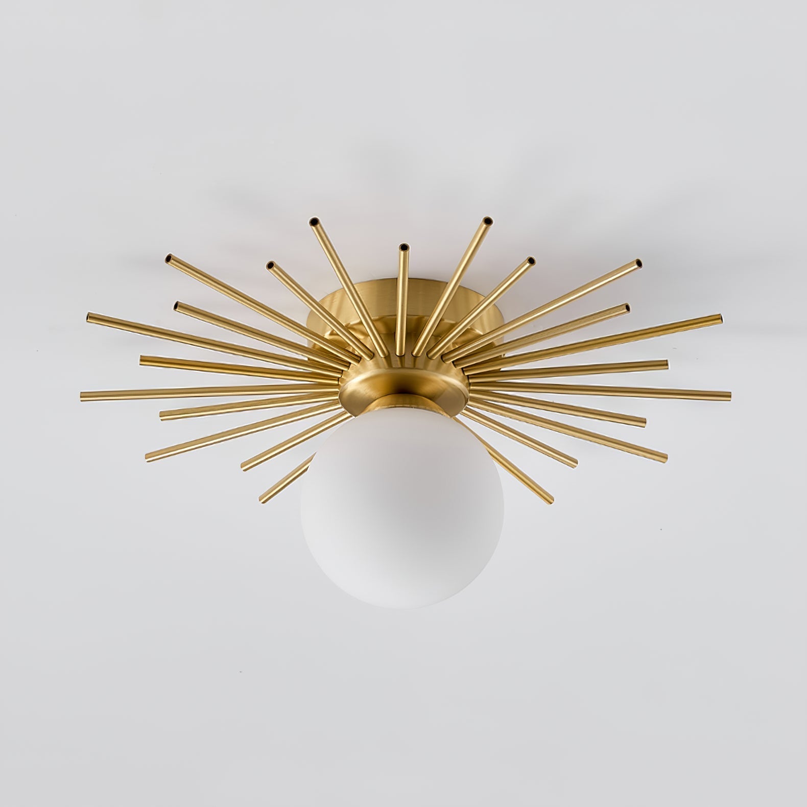 Éclairage de Plafond Élégant - Design Unique en Laiton et Verre