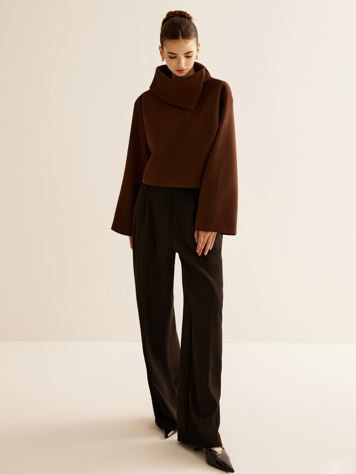 Haut en Tweed à Col Roulé - Chic et Élégant pour Toutes Occasions