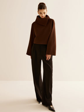 Haut en Tweed à Col Roulé - Chic et Élégant pour Toutes Occasions