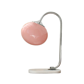 Lampe de Table Ludique en Verre - Finition Dorée et Abat-jour Rose