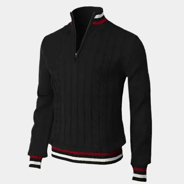 Pull Zippé Mi-Haut pour Hommes - Style Contemporain et Confort Doux
