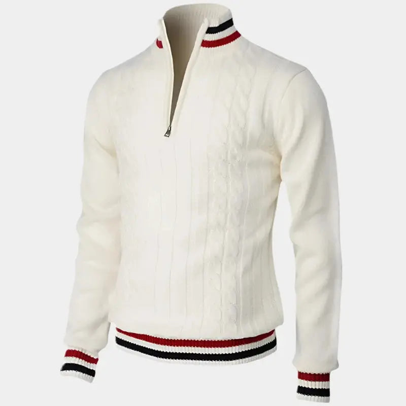 Pull Zippé Mi-Haut pour Hommes - Style Contemporain et Confort Doux