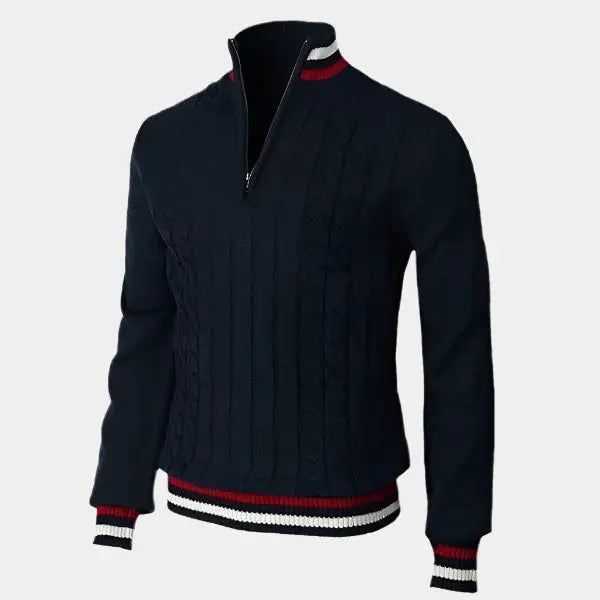 Pull Zippé Mi-Haut pour Hommes - Style Contemporain et Confort Doux