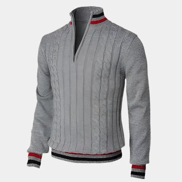 Pull Zippé Mi-Haut pour Hommes - Style Contemporain et Confort Doux