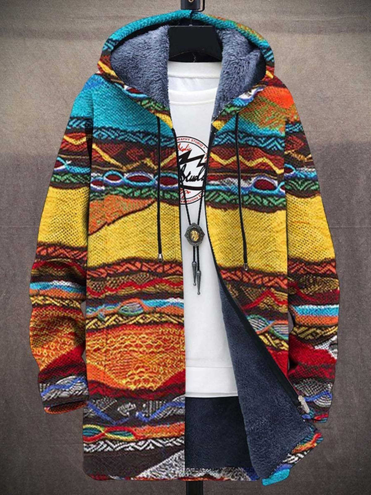 Veste Imprimée Artistique Unique - Style Audacieux et Confortable