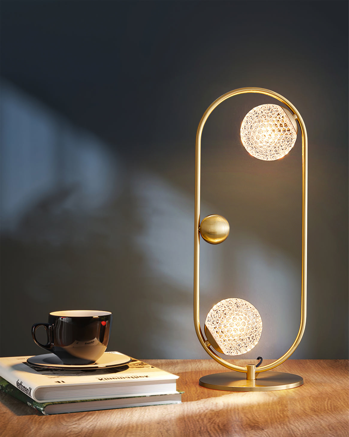 Lampe de Table Élégante en Verre - Design Asymétrique et Matériaux de Qualité