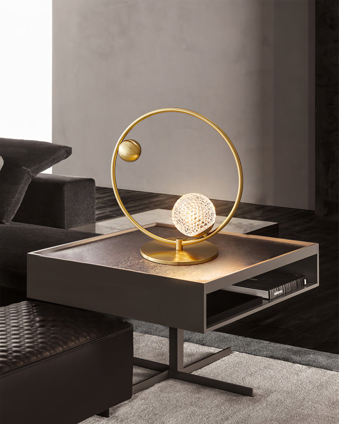 Lampe de Table Élégante en Verre - Design Asymétrique et Matériaux de Qualité