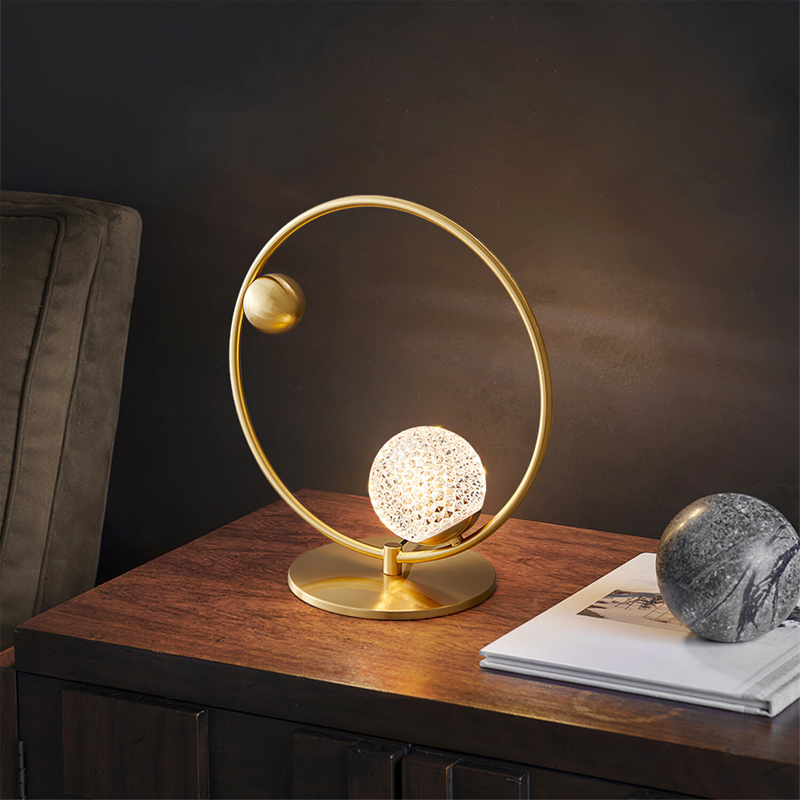 Lampe de Table Élégante en Verre - Design Asymétrique et Matériaux de Qualité