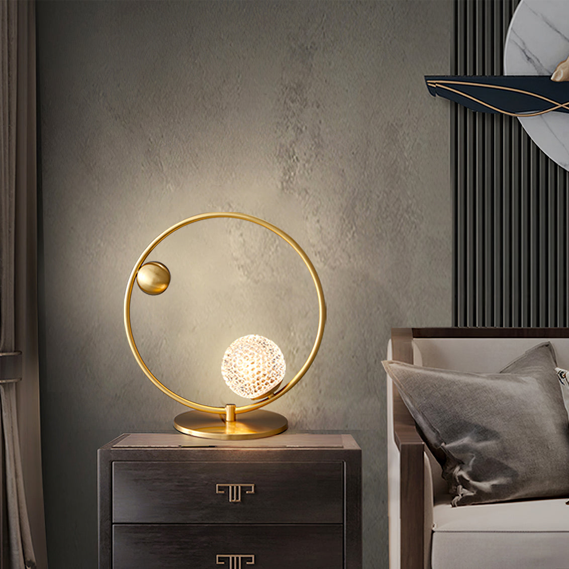 Lampe de Table Élégante en Verre - Design Asymétrique et Matériaux de Qualité