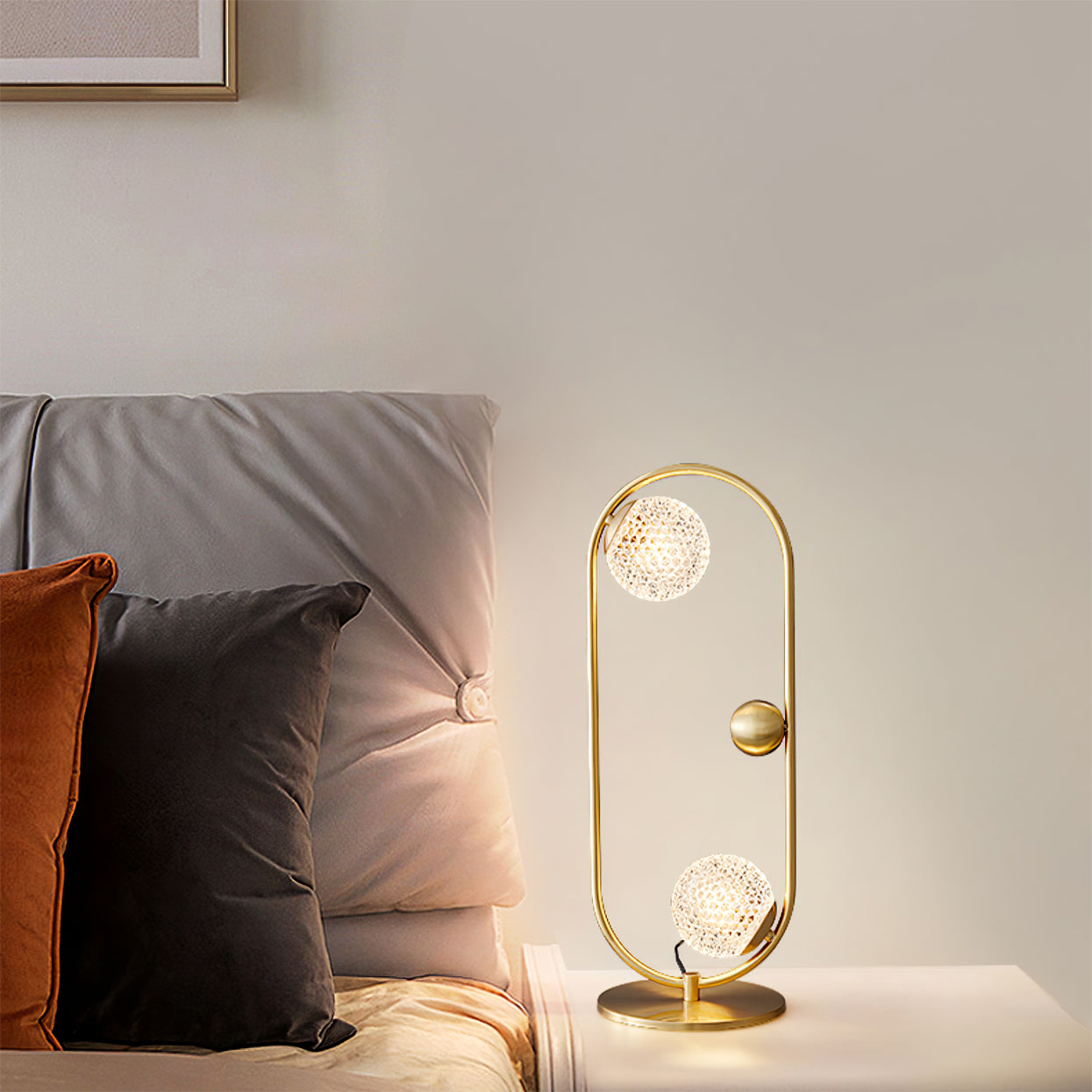 Lampe de Table Élégante en Verre - Design Asymétrique et Matériaux de Qualité