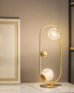 Lampe de Table Élégante en Verre - Design Asymétrique et Matériaux de Qualité