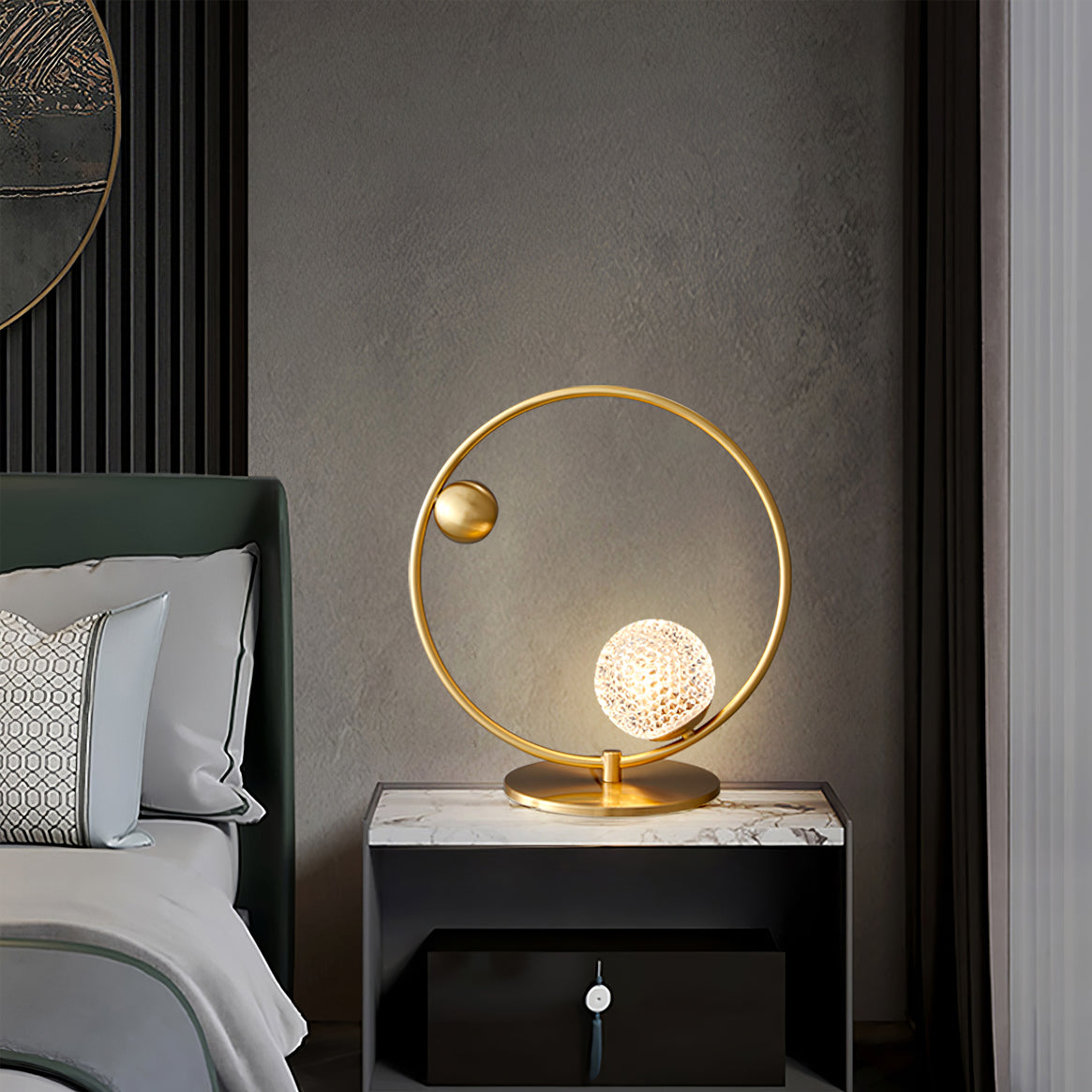 Lampe de Table Élégante en Verre - Design Asymétrique et Matériaux de Qualité