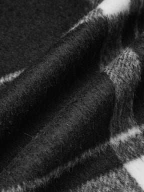 Manteau Trench Long à Carreaux - Chaud et Élégant avec Ceinture