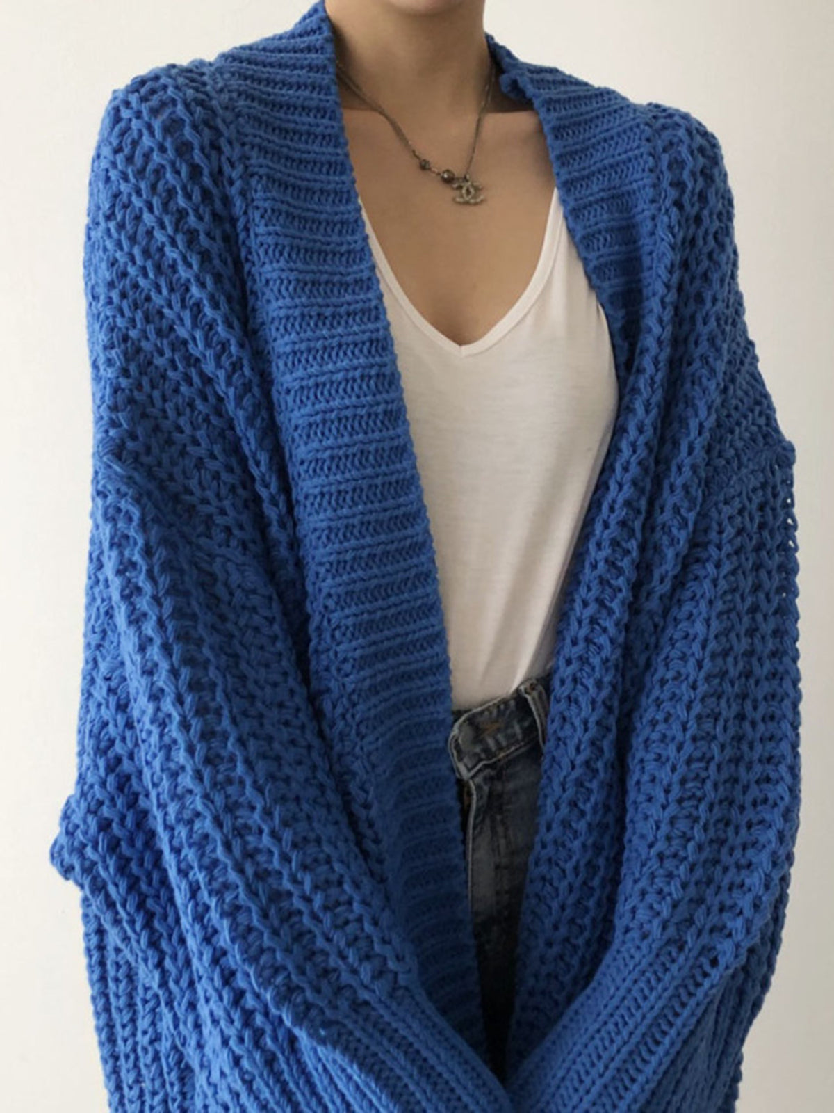 Veste Tricot Oversize Décontractée - Confort et Élasticité Moyenne