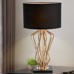 Lampe de Table Élégante en Métal - Design Raffiné avec Abat-jour en Lin