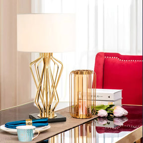 Lampe de Table Élégante en Métal - Design Raffiné avec Abat-jour en Lin