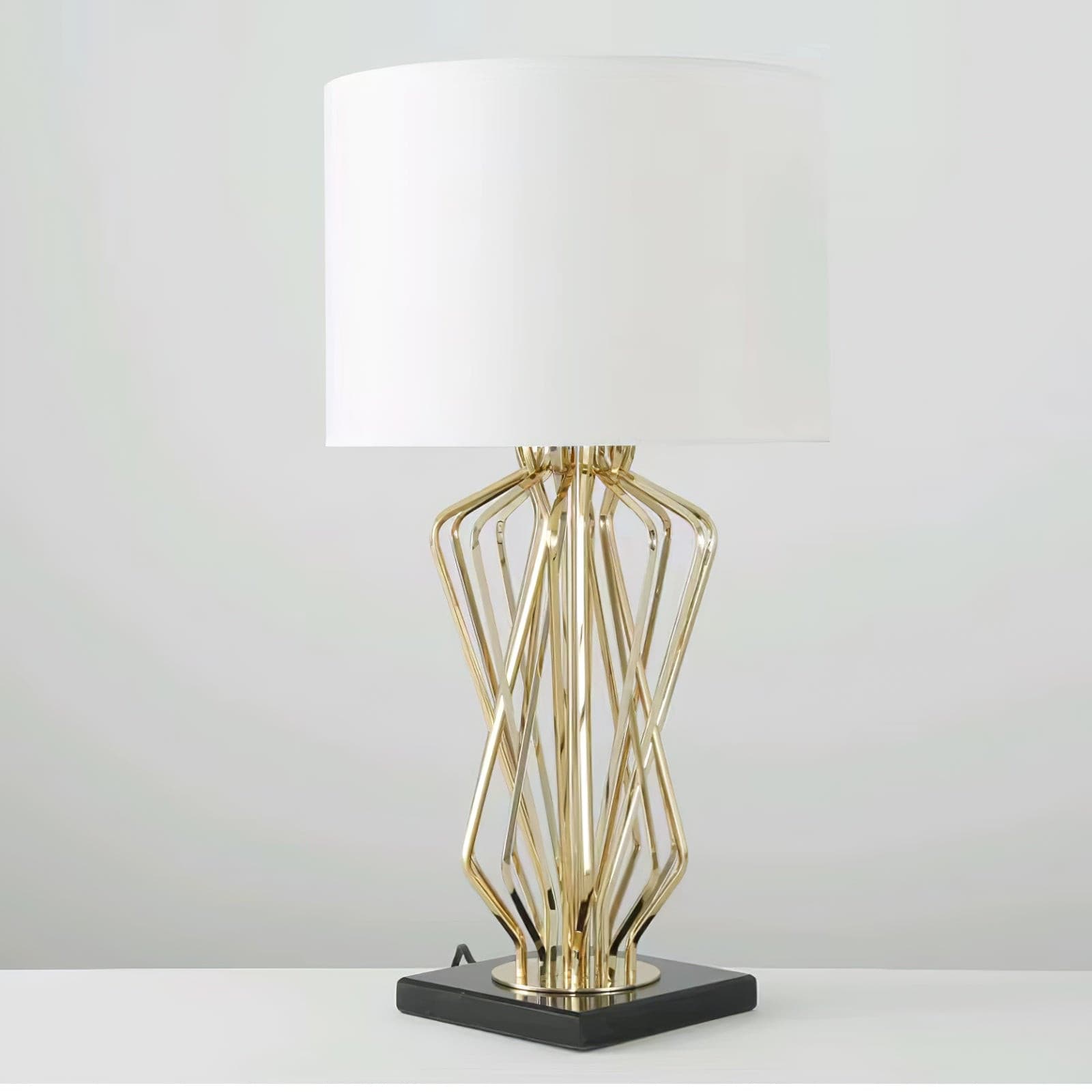 Lampe de Table Élégante en Métal - Design Raffiné avec Abat-jour en Lin