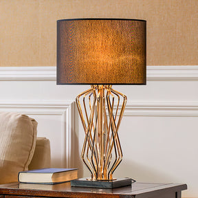 Lampe de Table Élégante en Métal - Design Raffiné avec Abat-jour en Lin