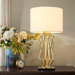 Lampe de Table Élégante en Métal - Design Raffiné avec Abat-jour en Lin