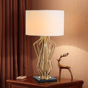 Lampe de Table Élégante en Métal - Design Raffiné avec Abat-jour en Lin