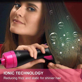 Sèche-cheveux et Lisseur 4-en-1 - Coiffage Élégant et Pratique