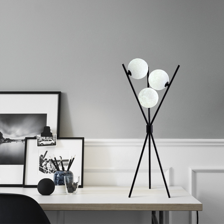 Lampe de Table et Sol Lune - Design Sphérique et Atmosphère Chaleureuse