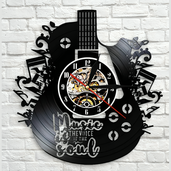 Horloge Murale Musique Guitare - Décor Créatif et Unique pour Passionnés