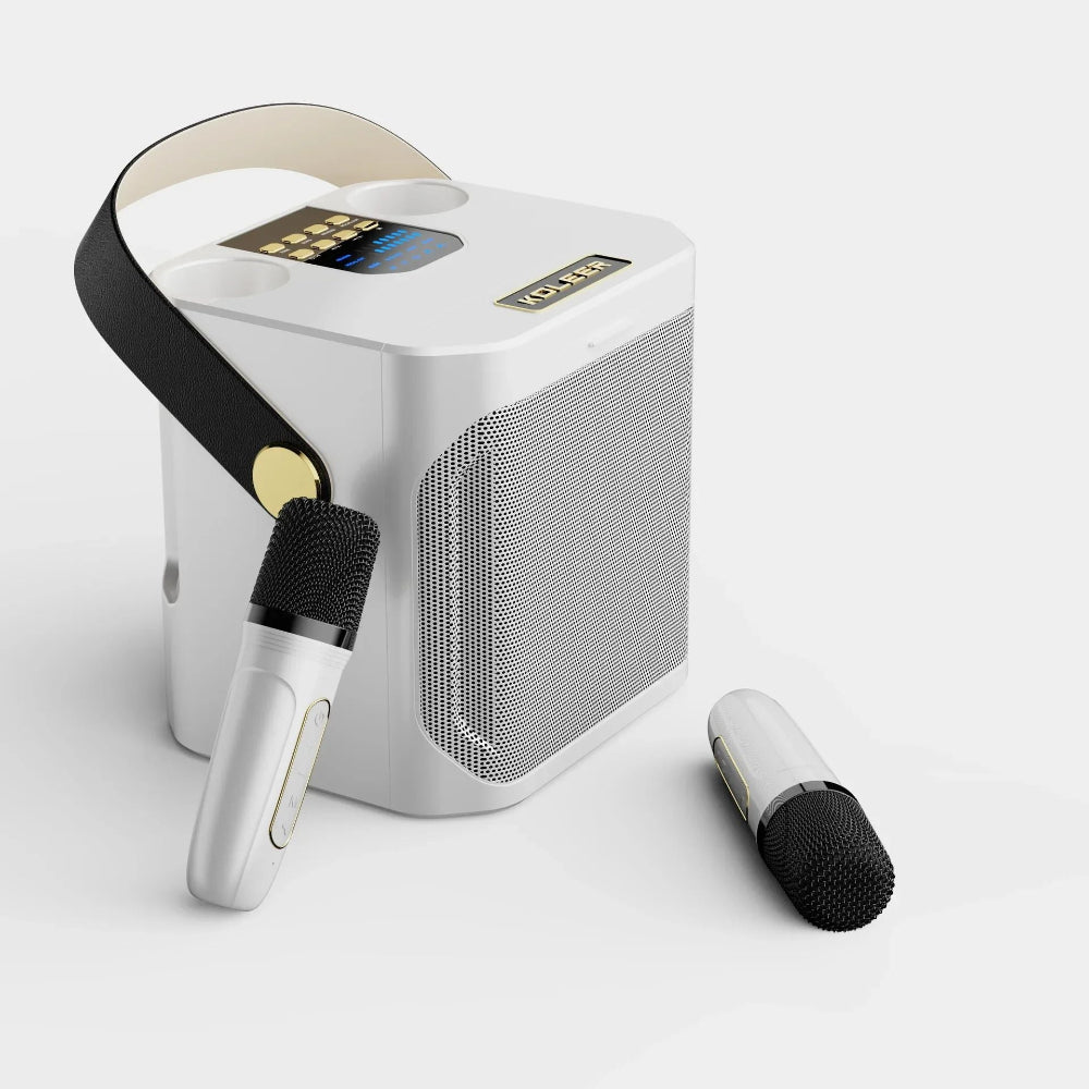 Haut-Parleur Karaoke Portable Bluetooth - Son Surround 360° et Deux Microphones